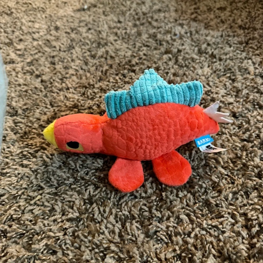 Bark-Plush Dog Toys Stella Stegosaurs, Tyrion Tyrannosaurus. Domion Pyoraptor